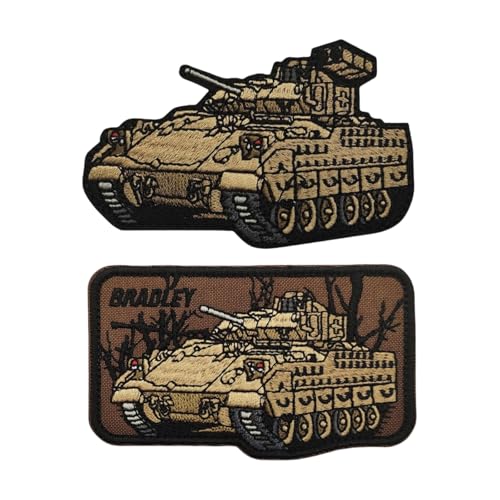 Militärische taktische Moral Stickerei Klett Patch Amüsant Tank Muster Aufnäher mit gestickten Applikationen Für Taktische Kleidung Rucksack Baseballkappe Uniform, 2 Stück (M3A3) von YOYUMI