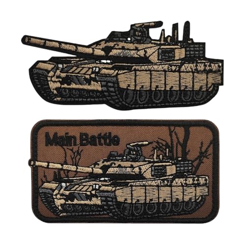 Militärische taktische Moral Stickerei Klett Patch Amüsant Tank Muster Aufnäher mit gestickten Applikationen Für Taktische Kleidung Rucksack Baseballkappe Uniform, 2 Stück (VT4) von YOYUMI