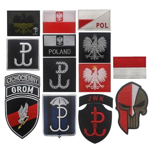 Polnische Flagge, taktischer Moral-Aufnäher aus Nylon, für Rucksack, Helm, Uniform – 15 Stück von YOYUMI