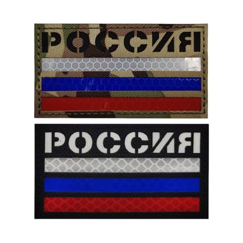 Russland Militär Patch Flagge Aufnäher Ir Reflektierender Moral Patch Infrarot Reflektierendes Armband Abzeichen, 5 * 8cm (Russland) von YOYUMI