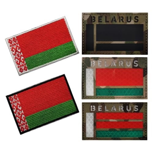 Weißrussland-Flaggen-Patch, IR-reflektierendes Nylon-Abzeichen, für Rucksackweste, Uniform, Militär-Patch mit geringer Identifikation – Tarnung von YOYUMI