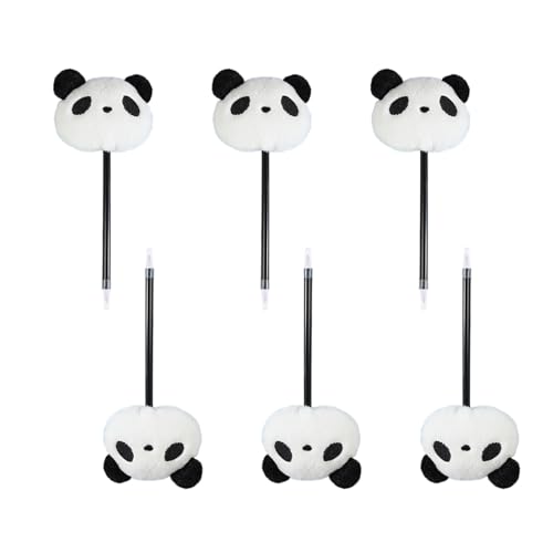 YPBEW 6 Stück Plüsch-Panda-Kugelschreiber, lustiger Schreibstift, glatt zu schreiben, Weihnachtsstrumpffüller für Schüler, Kinder, Belohnung von YPBEW