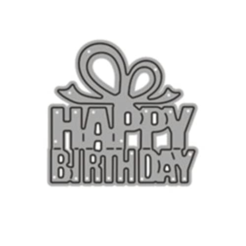 YPBEW Metall-Stanzformen mit Aufschrift "Happy Birthday", Prägeschablone, für Scrapbooking, Ornamente, Prägeschablonen für Kartenherstellung von YPBEW