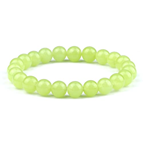 YPOSPDD Männer Perlen Armband Natürliche Tigerauge Stein Armbänder 8mm Lava Rock Achate Stretch Armreif Frauen Yoga Schmuck Geschenk, grün(Grape Green Agate) von YPOSPDD