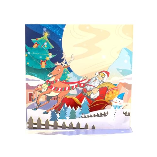 Einzigartige 3D-Papierskulptur, Weihnachtsmann, Hirsch, Grußkarte für Feiern, Hochzeit, Urlaub, Neujahr, festliche Schreibtisch-Dekoration Einzigartige 3D-Papierskulptur, Weihnachtsmann, Hirsch, Grußkarte für Feiern, Hochzeit, Urlaub, Neujahr, festliche Schreibtisch-Dekoration von YPREWY