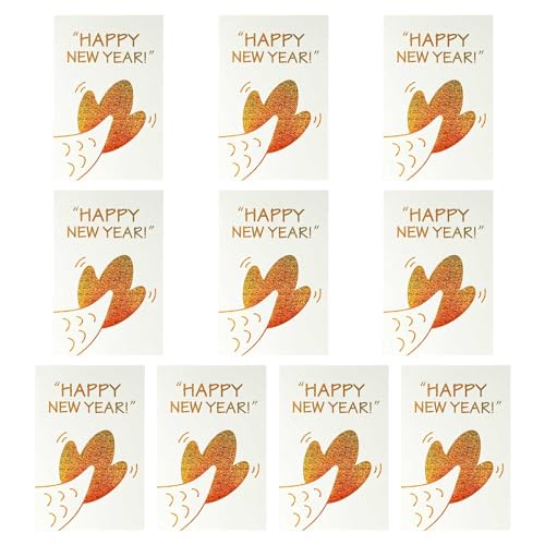 Grußkarten für das neue Jahr 2024, bronzierende Winterurlaubskarten für Familie, Neujahr, Party, Gastgeschenk, 10 x 15 cm Grußkarten für das neue Jahr 2024, bronzierende Winterurlaubskarten für Familie, Neujahr, Party, Gastgeschenk, 10 x 15 cm von YPREWY