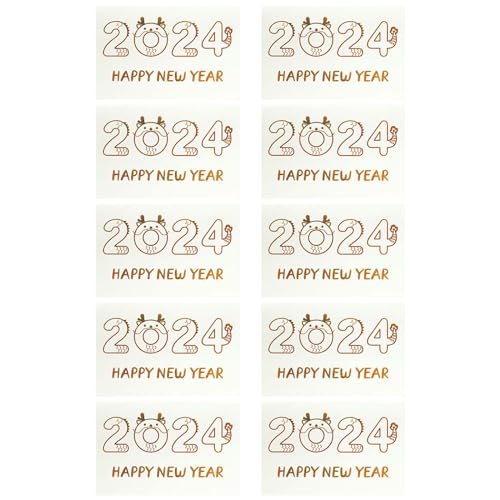 Grußkarten für das neue Jahr 2024, bronzierende Winterurlaubskarten für Familie, Neujahr, Party, Gastgeschenk, 10 x 15 cm Grußkarten für das neue Jahr 2024, bronzierende Winterurlaubskarten für Familie, Neujahr, Party, Gastgeschenk, 10 x 15 cm von YPREWY
