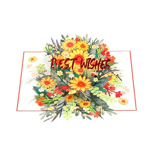 Kreative rotierende 3D-Sonnenblumenkarte, elegante 3D-Sonnenblumen, Papierkarte mit Umschlag für individuelle Nachrichten Kreative rotierende 3D-Sonnenblumenkarte, elegante 3D-Sonnenblumen, Papierkarte mit Umschlag für individuelle Nachrichten von YPREWY