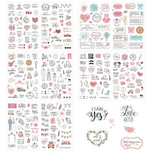 YPYMOD Sticker Hochzeit Gästebuch(266 Motive), Aufkleber Hochzeit für Gästebuch und Fotoalbum, Hochzeit Sticker Liebe für Gästebuch von YPYMOD