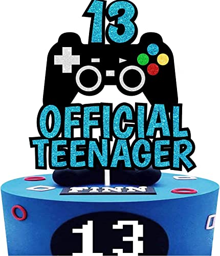 13. Offizielle Teenager-Kuchendekoration mit Glitzer-Spiel-Thema, Tortenaufsatz, Cheers To 13 Years Old Birthday Cake Decoration for Kids Gaming Birthday Fans Party Favors von YQ-BEST