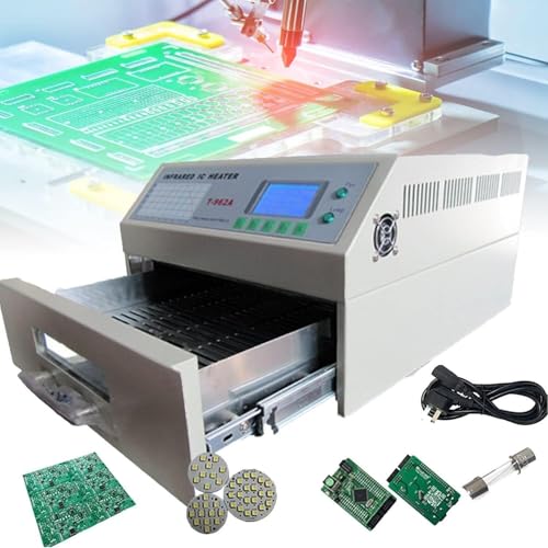 Reflow Ofen, 1500W Automatische Reflow Maschine, Professionelle Infrarot-Heizschweißmaschine, mit Heißluftzirkulationstest von YQDDO