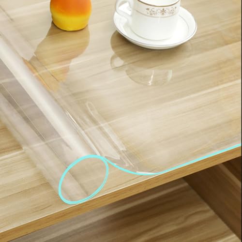 YQOLG87 Rechteckige transparente Tischmatte,Klar abwaschbare Tischplattenschutzabdeckung,2mm Dicke wasserdichte Tischdecken,Für Küchen,Esszimmertische,Kaffeetischplatten,120 * 230cm/47.2 * 90.6in-B von YQOLG87