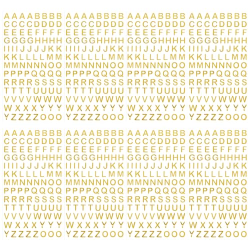 8 Blatt Buchstaben Aufkleber Gold, Mini Selbstklebende Alphabet Aufkleber, Kleine Glitzer-Buchstabenaufkleber für Scrapbooks, Abschlusskappen, Basteln, Weihnachtskarten-Dekorationen von YQQYG