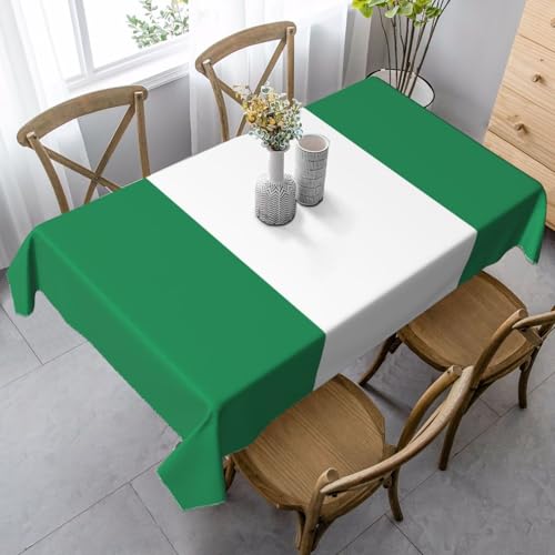 YQTGBCED Elegante rechteckige Tischdecke, Motiv: Flagge von Nigeria, weiches Pfirsichleder, für Partys und den täglichen Gebrauch von YQTGBCED