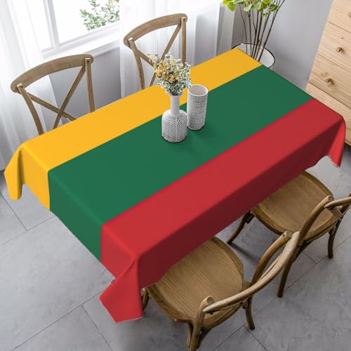 YQTGBCED Elegante rechteckige Tischdecke mit Litauen-Motiv, weiches Pfirsichleder, für Partys und den täglichen Gebrauch von YQTGBCED