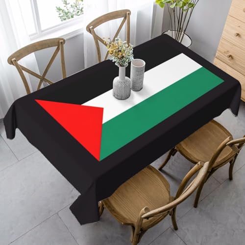 YQTGBCED Elegante rechteckige Tischdecke mit Palästina-Flagge, weiches Pfirsichleder, für Partys und den täglichen Gebrauch von YQTGBCED