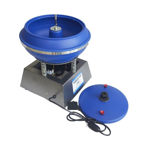 YQVEOT Poliermaschine Schmuck, Vibration Poliermaschine 12 Zoll Schmuck Jade Jade Vibrationsschleifmaschine Metall Entgratmaschinenausrüstung für Schmuck(Noir) von YQVEOT