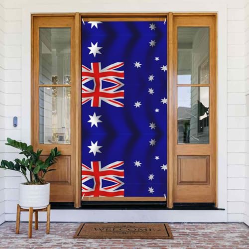 Australische Flagge Druck Türabdeckung Banner Party Dekorationen Veranda Schilder für Geburtstage Indoor Outdoor von YQxwJL