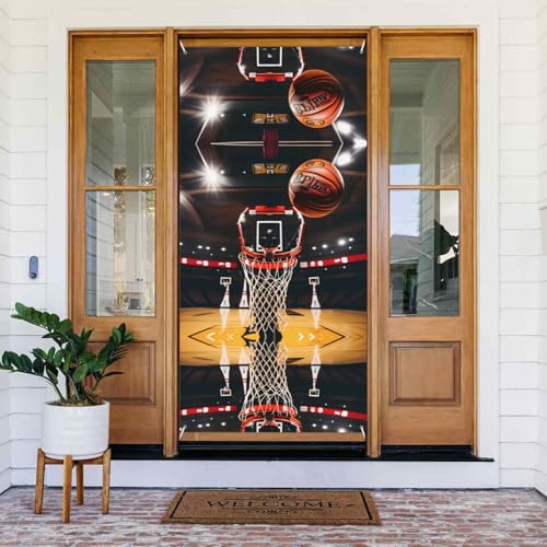 Basketball Druck Tür Abdeckung Banner Party Dekorationen Veranda Schilder für Geburtstage Indoor Outdoor von YQxwJL