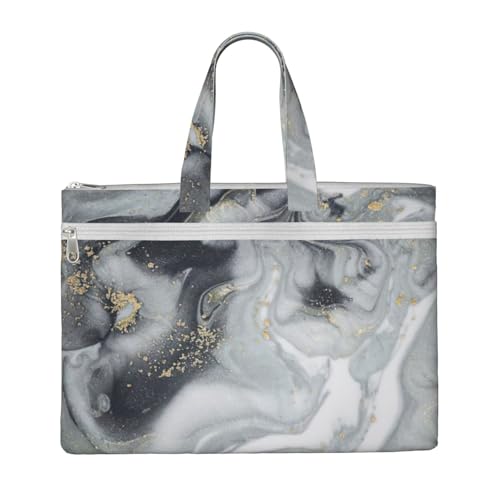 Luxuriöse Laptop-Tragetasche mit Marmor-Druck, Canvas-Arbeitstasche für Damen, Lehrer, Arbeit, Reißverschluss, Aktentasche, Kuriertasche von YQxwJL