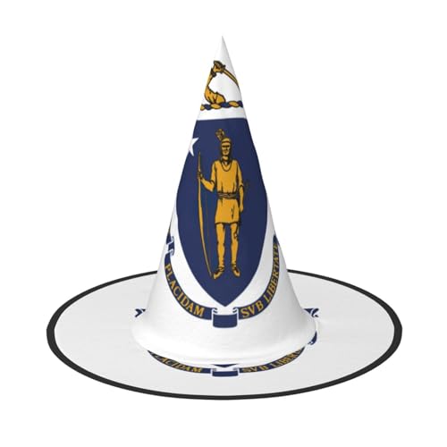 YQxwJL Hexenhut mit Massachusetts Staatsflagge, Hexenhut, zum Aufhängen, schwimmende Hexenhüte, für Halloween, Weihnachten, Party-Dekoration YQxwJL Hexenhut mit Massachusetts Staatsflagge, Hexenhut, zum Aufhängen, schwimmende Hexenhüte, für Halloween, Weihnachten, Party-Dekoration von YQxwJL