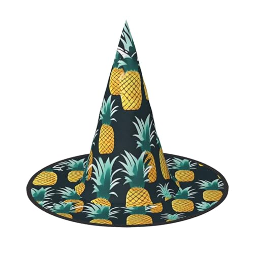 YQxwJL Zaubererhüte für Erwachsene, Ananas-Druck, hängende Partyhüte, Halloween-Hexenhüte, für Hof, Veranda, Dekoration von YQxwJL