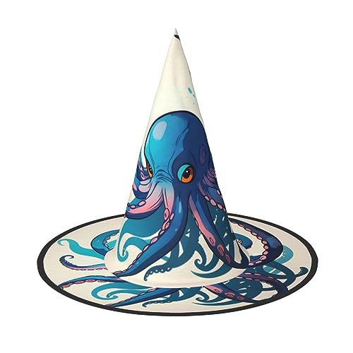 YQxwJL Zaubererhüte für Erwachsene, mit Oktopus-Druck, zum Aufhängen, schwimmende Partyhüte, Halloween-Hexenhüte, für Hof, Veranda, Dekoration von YQxwJL