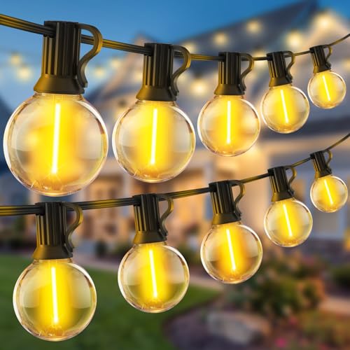 Lichterkette Außen LED Strom Beleuchtung - Aussen 30m 100ft Outdoor String Lights Lichterketten Glühbirnen für Garden Pavillon mit G40 IP44 Wetterfest Glühbirne Balkon Terrasse Party Lichterkette von YRATERVSR