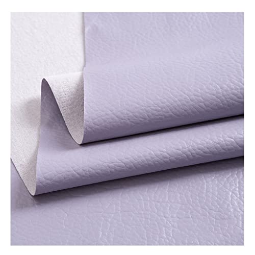 140cm/55.1inch Breiter Kunstleder-Polsterstoff Meterware Litchi Texture Wasserdichtes Vinyl-Kunstleder für Autositze, Sofastuhlmöbel, Basteln(Light purple,1.4X1m) von YREAJZVS