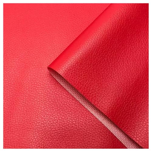 Kunstleder Bezugsstoff Möbelstoff Meterware 160cm Breit Kunstleder Vinyl Stoff für Polster, Sofa Stuhl Sitzbezug, DIY Handwerk, Polsterung(Big red,1.6X1m) von YREAJZVS