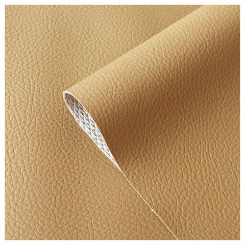 Kunstleder Bezugsstoff Möbelstoff Meterware 160cm Breit Kunstleder Vinyl Stoff für Polster, Sofa Stuhl Sitzbezug, DIY Handwerk, Polsterung(Color: Dunkelgrau)(Earth yellow,1.6X1m) von YREAJZVS