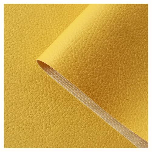 Kunstleder Bezugsstoff Möbelstoff Meterware 160cm Breit Kunstleder Vinyl Stoff für Polster, Sofa Stuhl Sitzbezug, DIY Handwerk, Polsterung(Color: Dunkelgrau)(Yellow,1.6X1m) von YREAJZVS