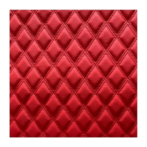 Kunstleder Lederkonzept Kunstleder Polsterstoff Gesteppt Kaschiert Meterware Möbelstoff Dekostoff, Leder Polster Stoff Lederkonzept Kunstleder Polsterstoff 1.55x1m(Red,1.55X1m) von YREAJZVS