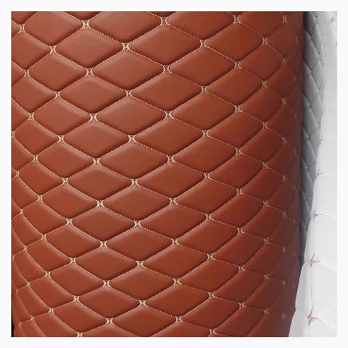 Kunstleder PVC Gesteppt Kaschiert Leder Kunstleder Polsterstoff Gesteppt Kaschiert Meterware Dekostoff Für Schrank Ledertasche Autositz Sofa Möbel (Size:1.6x1m/5.25x3.28ft)(Brown,1.6X1m) von YREAJZVS