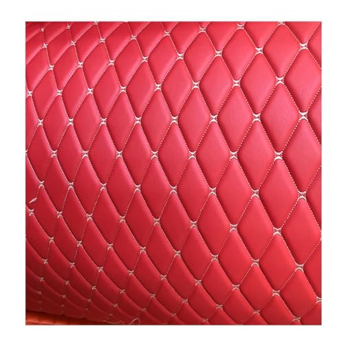 Kunstleder PVC Gesteppt Kaschiert Leder Kunstleder Polsterstoff Gesteppt Kaschiert Meterware Dekostoff Für Schrank Ledertasche Autositz Sofa Möbel (Size:1.6x1m/5.25x3.28ft)(Red,1.6X1m) von YREAJZVS