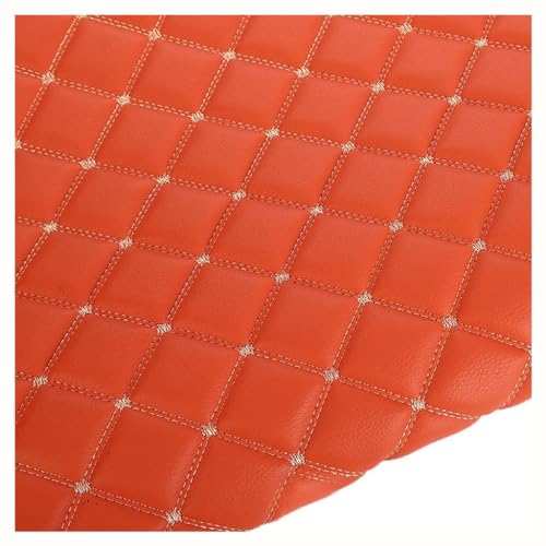 Kunstleder PVC Gesteppt Kaschiert Leder Kunstleder Polsterstoff Gesteppt Kaschiert Meterware Dekostoff Für Schrank Ledertasche Autositz Sofa Möbel Repara (Size:1.6x1m/5.25x3.28ft)(Oranje,1.6X1m) von YREAJZVS