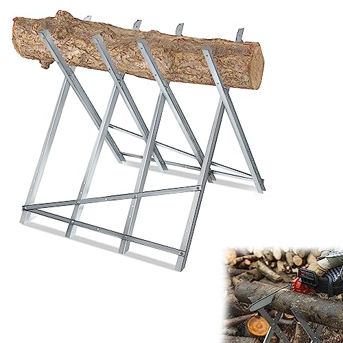 YRHome Klappbar Sägebock zusammenklappbar aus Metall 82x80,5x79 cm Sägebock Holzbock Holzschneidebock Sägegestell Kettensägebock Sägeständer Holzsägebock für Kettensägen Tragfähigkeit max. 150kg von YRHome