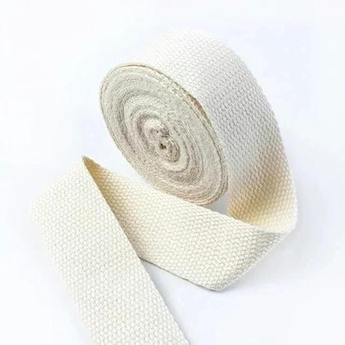 10 Meter 20/25/32/38/50 mm Baumwollgurtband 1,3,0 mm dick Canvas-Taschengurt Rucksackband Kleiderband DIY Nähzubehör-Beige-32 mm von YRJKU