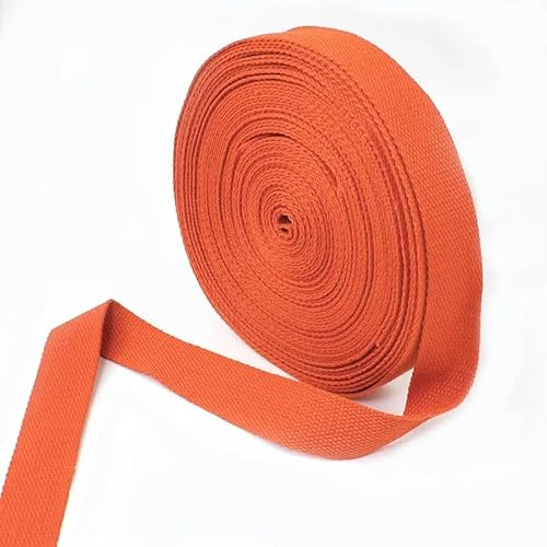 10 Meter 20/25/32/38/50 mm Baumwollgurtband 1,3,0 mm dick Canvas-Taschengurt Rucksackband Kleiderband DIY Nähzubehör-Orange-50 mm von YRJKU