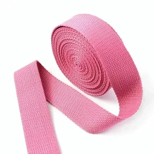 10 Meter 20/25/32/38/50 mm Baumwollgurtband 1,3,0 mm dick Canvas-Taschengurt Rucksackband Kleiderband DIY Nähzubehör-Rosa-32 mm von YRJKU