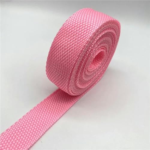 2 Yards 25 mm 30 mm 38 mm PP-Gurtband Canvas-Polyesterband zum Umreifen von Rucksäcken, Taschen, Basteln, DIY-Gürteltasche, Hundezubehör-Rosa-25 mm 2 Yards von YRJKU