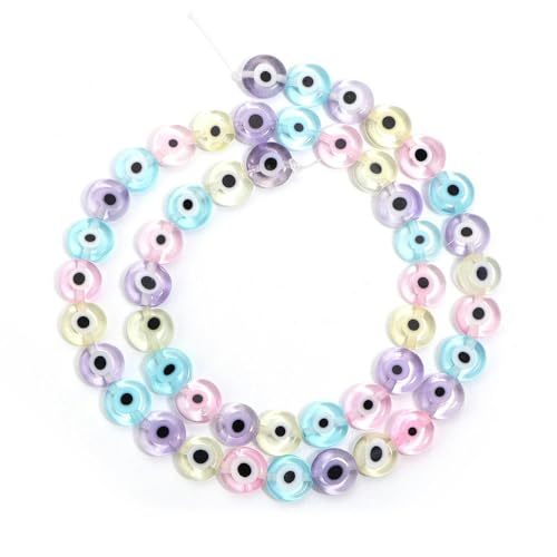 4/6/8/10 mm Glasglasurperlen, flach, rund, lose Abstandsperlen zur Schmuckherstellung, Armband, Halskette, DIY-Zubehör-Macaron-10 mm von YRJKU