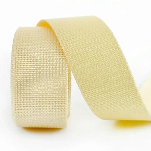 5 Meter 20/25/32/38/50 mm Nylon-Gurtband für Riemen, Rucksackband, DIY-Tasche, Schrägband, Nähzubehör-Beige-50 mm von YRJKU