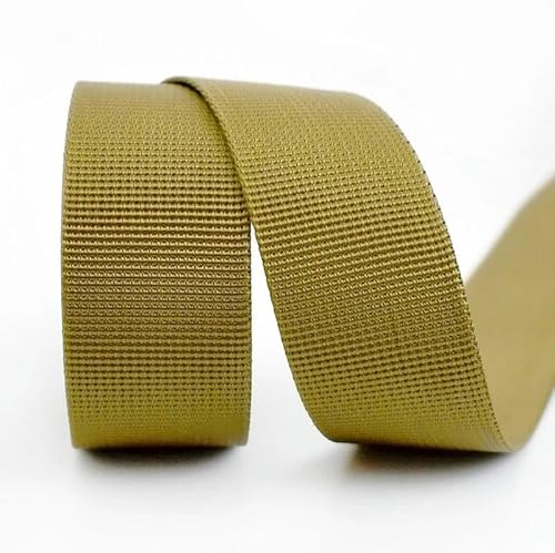 5 Meter 20/25/32/38/50 mm Nylon-Gurtband für Riemen, Rucksackband, DIY-Tasche, Schrägband, Nähzubehör – Helles Armeegrün – 25 mm von YRJKU