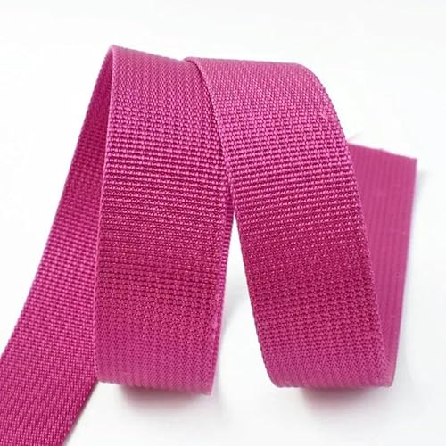 5 Meter 20/25/32/38/50 mm Nylon-Gurtband für Riemen, Rucksackband, DIY-Tasche, Schrägband, Nähzubehör-HotPink-20 mm von YRJKU