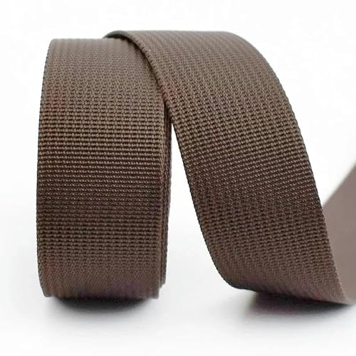 5 Meter 20/25/32/38/50 mm Nylon-Gurtband für Riemen, Rucksackband, DIY-Tasche, Schrägband, Nähzubehör-Kaffee-50 mm von YRJKU