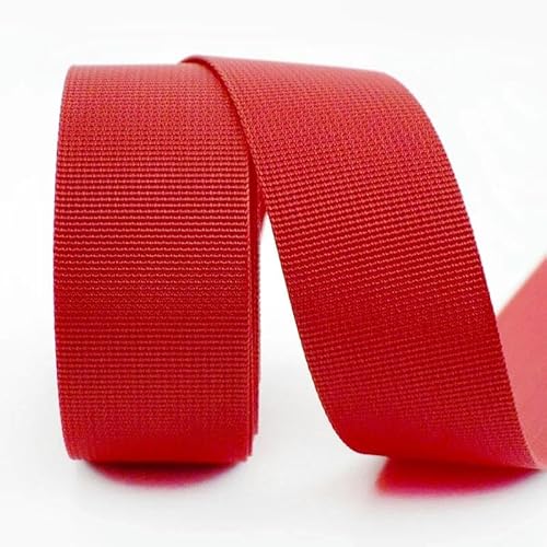 5 Meter 20/25/32/38/50 mm Nylon-Gurtband für Riemen, Rucksackband, DIY-Tasche, Schrägband, Nähzubehör-Rot-25 mm von YRJKU