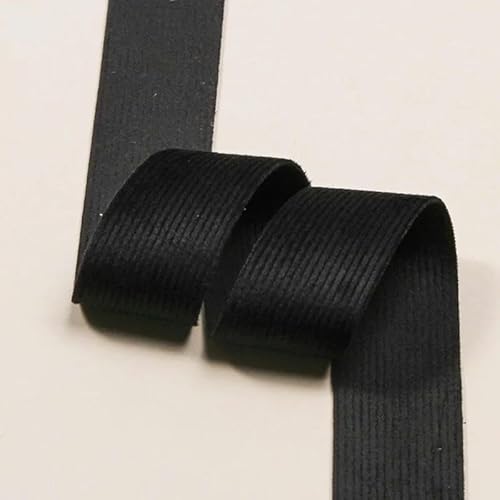 5 Yards doppelseitiges weiches Cordband für DIY-Haarschmuck, Kleidungsmaterial, Blumen, Hochzeitsbox-Dekorationsbänder-schwarz-25mm von YRJKU