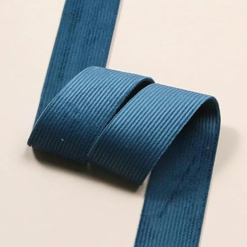 5 Yards doppelseitiges weiches Cordband für DIY-Haarschmuck, Kleidungsmaterial, Blumen, Hochzeitsboxen, Dekorationsbänder-blau-15mm von YRJKU