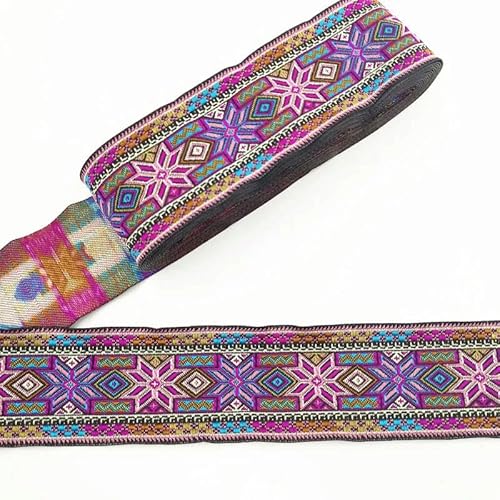 7 Meter 50 mm Vintage Ethno Stickerei Spitzenband Boho Spitzenbesatz DIY Kleidung Tasche Zubehör Bestickter Stoff-50MM SBD20 von YRJKU